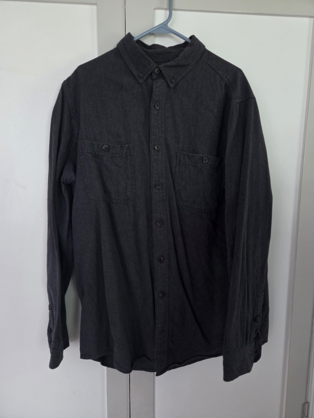 Duluth Trading Co Dark Gray Long-Sleeve Button-Down Shirt